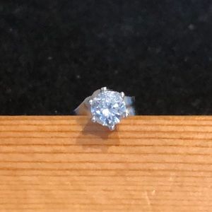 .10 carat natural diamond six prong stud earring in 14K white gold